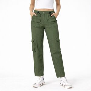 Brandy Melville Kim Cargo Pants One Size Green Utility‎ John Galt Style